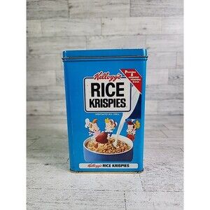 Vintage Rice Krispies Tin Cereal Box Kellogg's 1984 Hong Kong 6.5"
